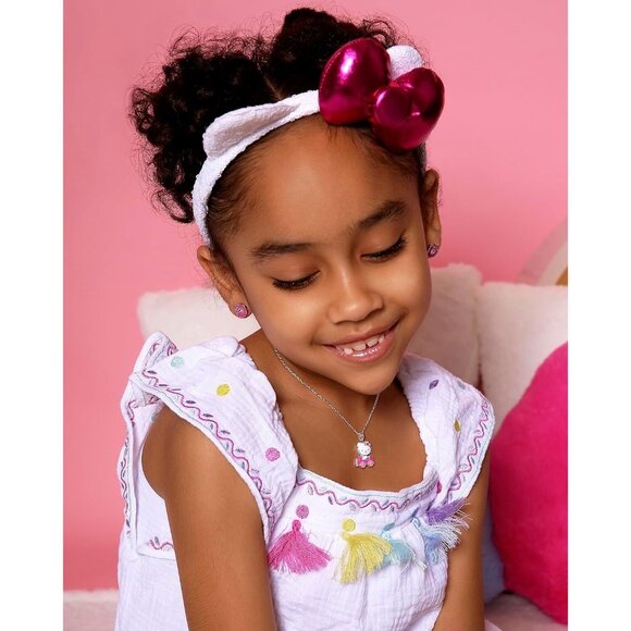 Hello Kitty Car Pendant Necklace Silver Flash-Plated Car Charm Adjustable - Picture 3 of 4